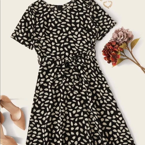 dalmatian print midi dress